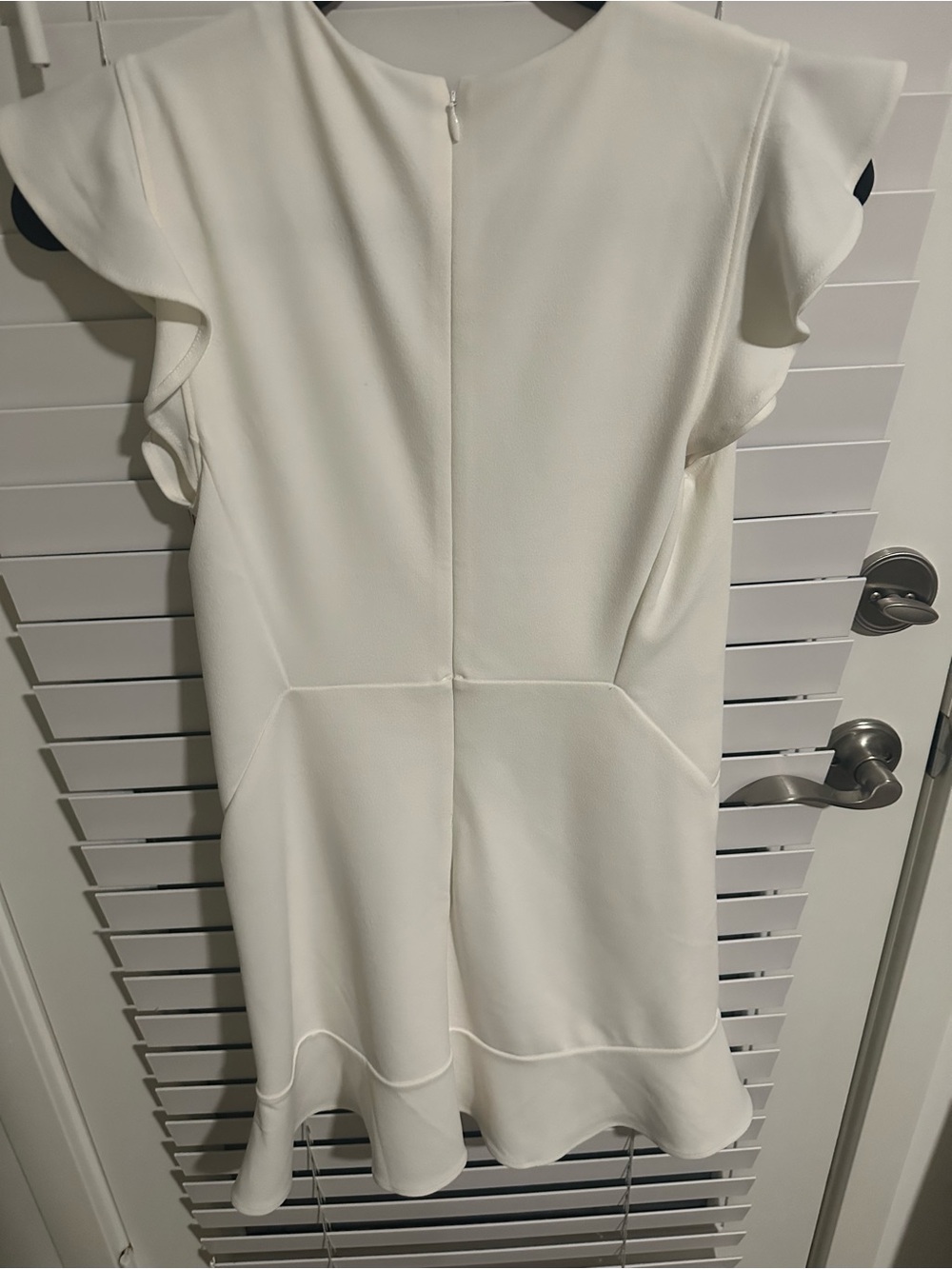 Express Cream Ruffle Sleeve Mini Dress - Picture 2 of 3